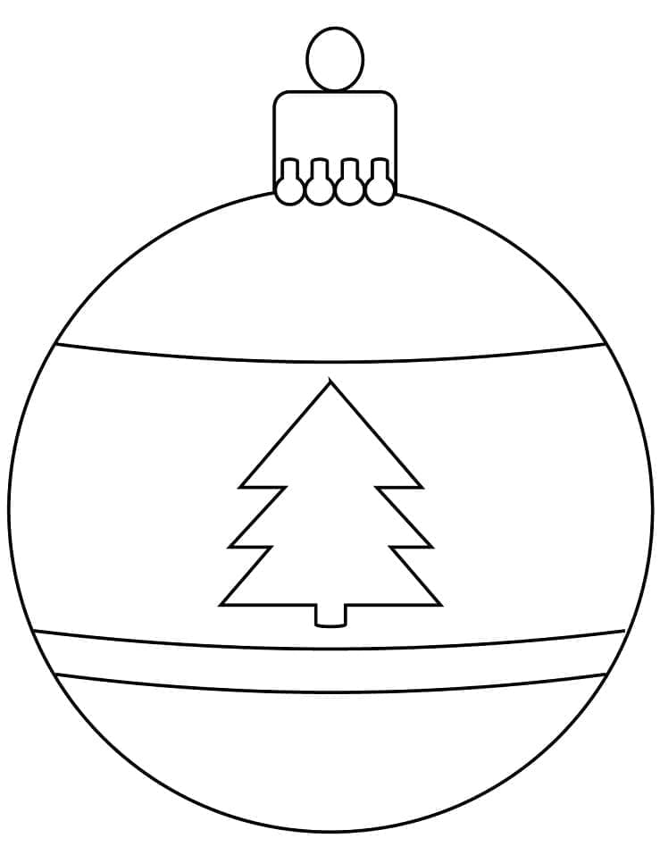 Desenho de Bola de Natal para Colorir e Imprimir Grátis