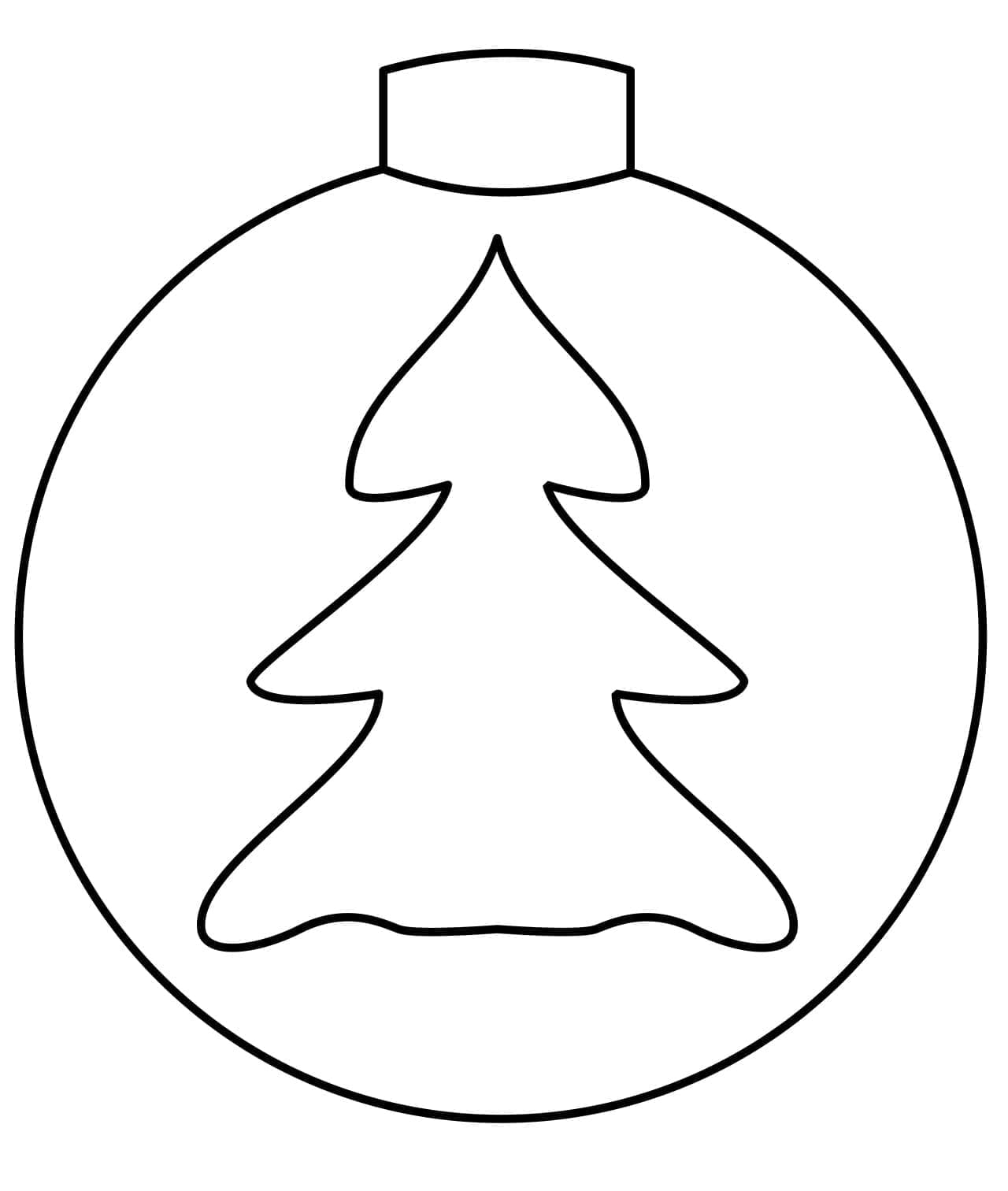 Desenho de Bola de Natal para Crianças para Colorir