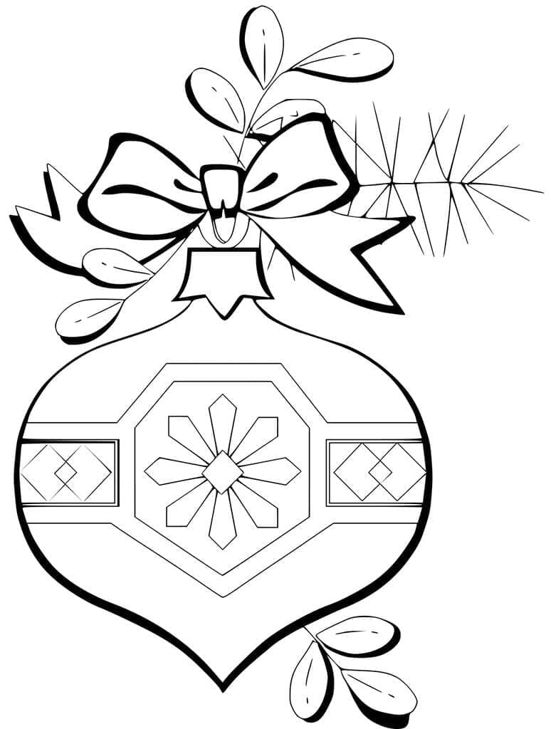 Desenho de uma Bela Bola de Natal para Colorir