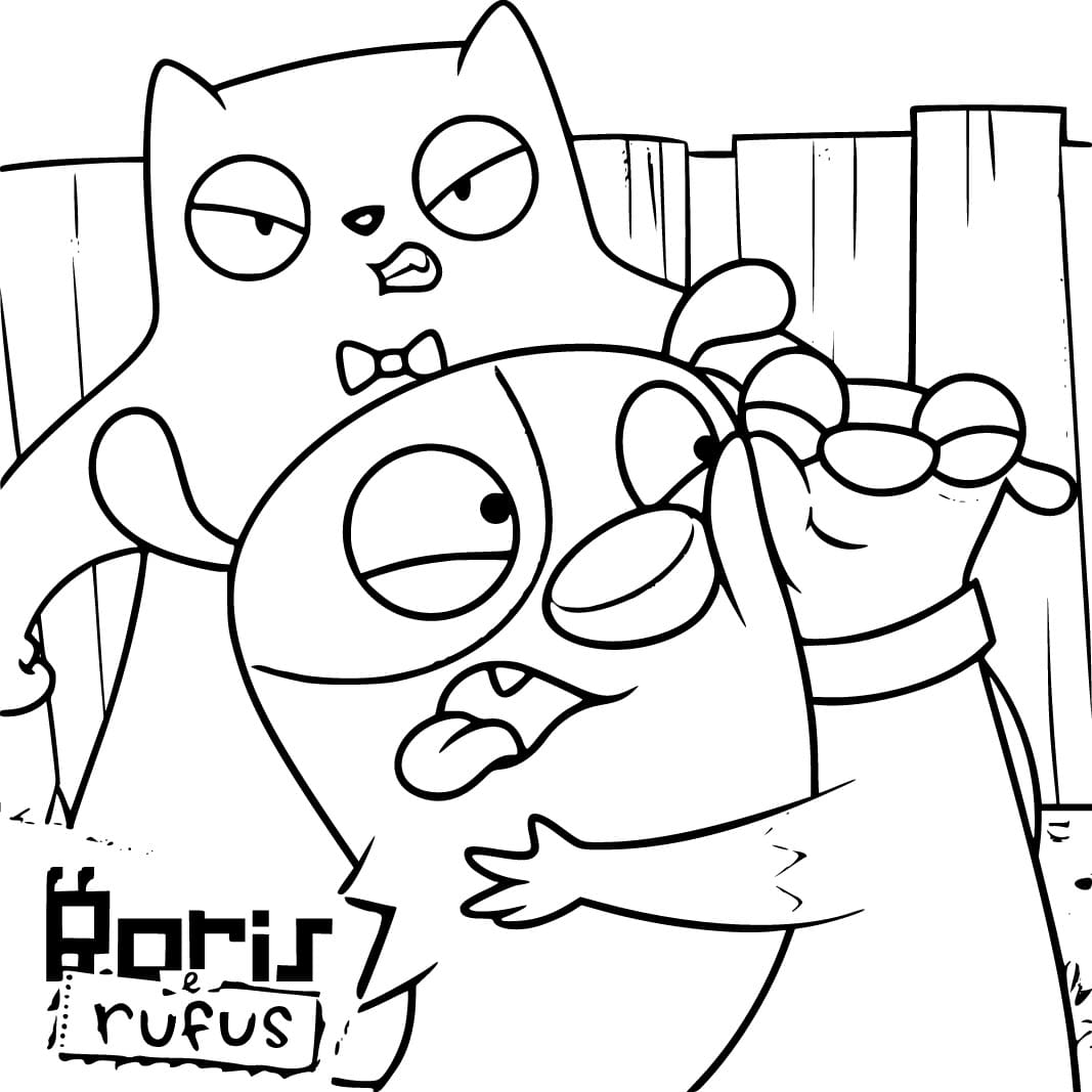 Desenho de Boris e Rufus Infantil para Colorir e Imprimir
