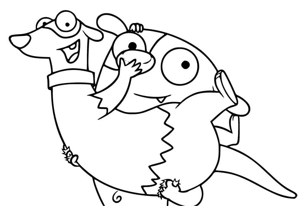 Desenho de Boris e Rufus para Colorir e Imprimir Pdf Grátis