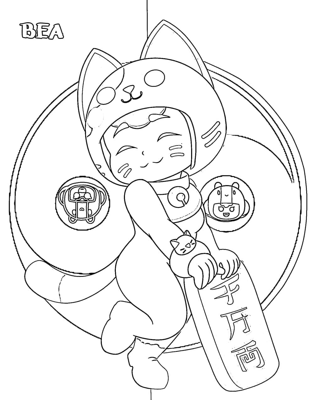 Desenho de Bea de Brawl Stars para Colorir