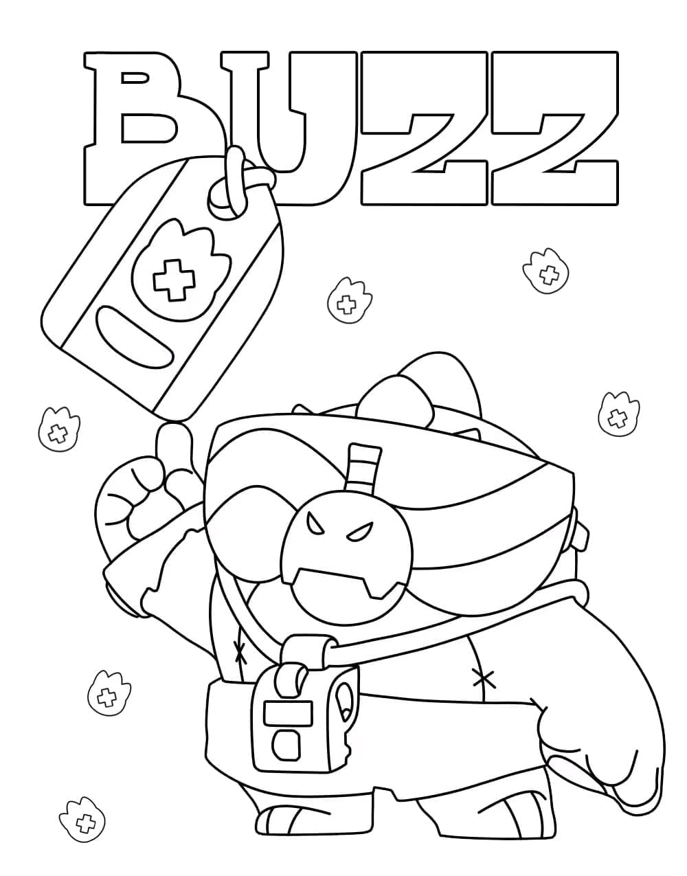 Desenho de Buzz de Brawl Stars para Colorir