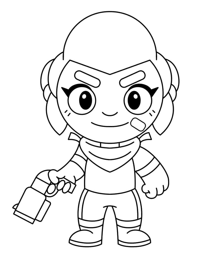 Desenho de Jogo Eletrônico Brawl Stars para Colorir