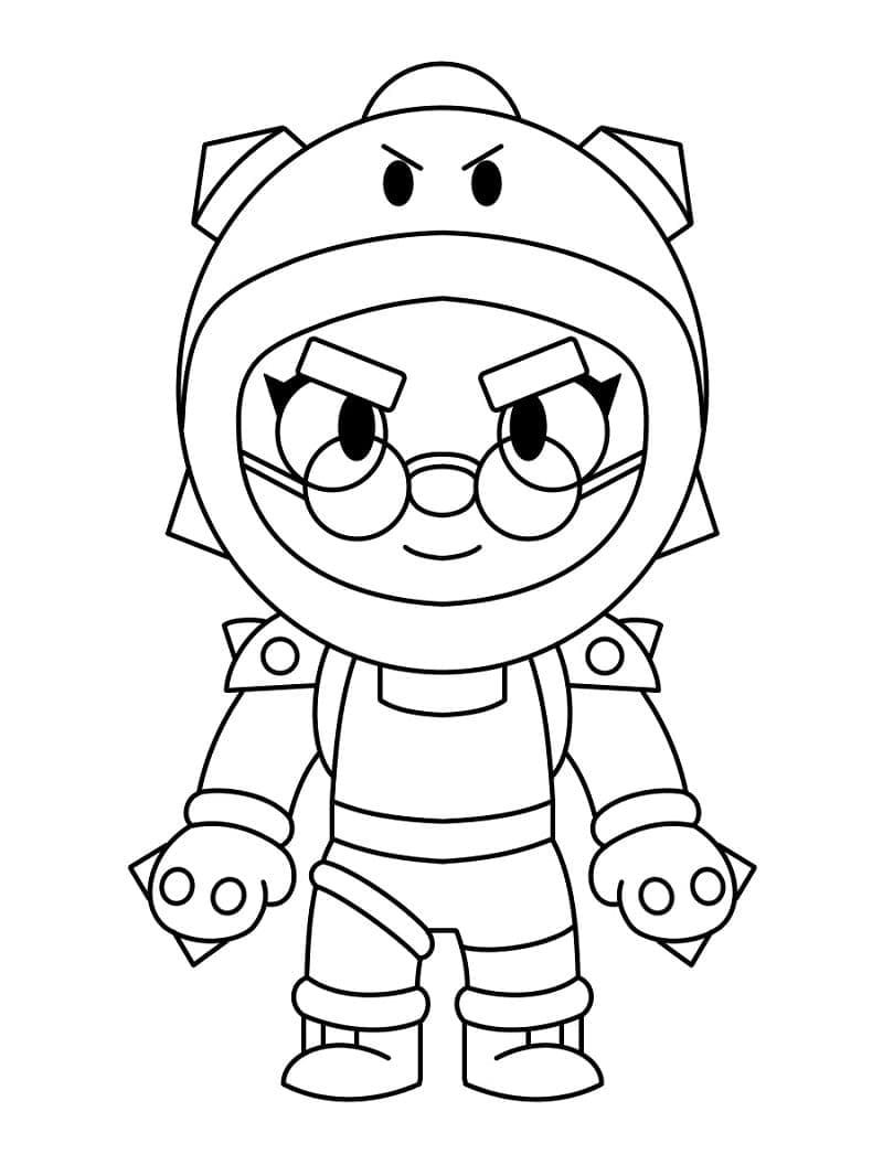 Desenho de Rosa de Brawl Stars para Colorir