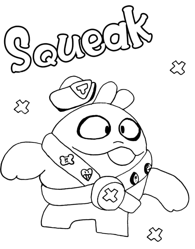 Desenho de Squeak de Brawl Stars para Colorir