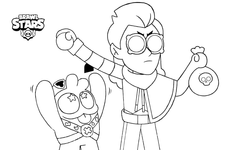 Desenho de Squeak e Belle de Brawl Stars para Colorir