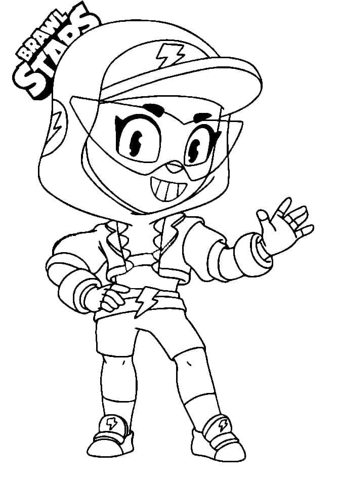 Desenho de Streetwear Max de Brawl Stars para Colorir