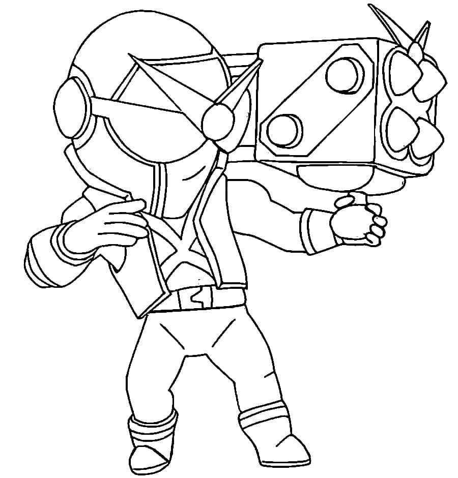 Desenho de Super Ranger Brock de Brawl Stars para Colorir