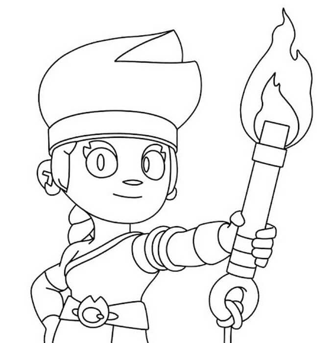 Baixar Desenho Amber Brawl Stars para Colorir