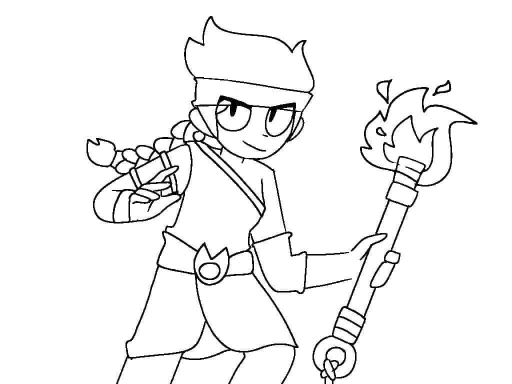 Desenho Amber Brawl Stars para Colorir