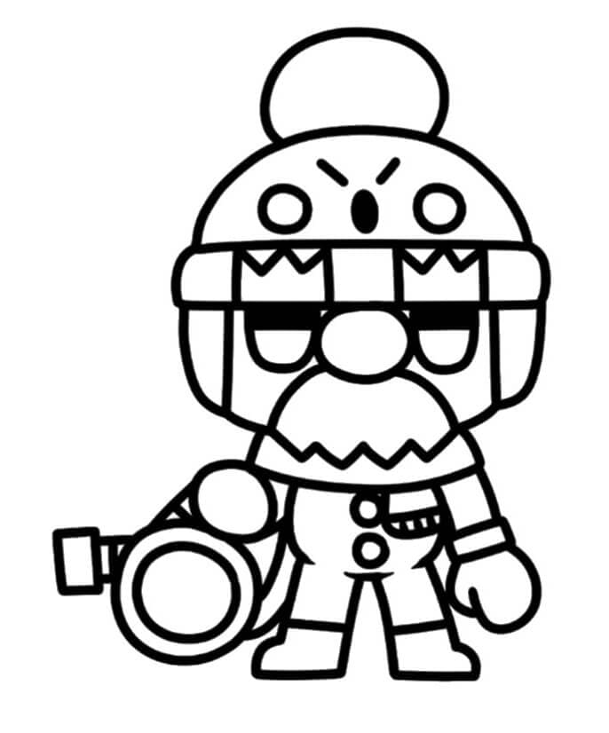 Desenho de Gale Brawl Stars para Colorir com Lápis de Cor