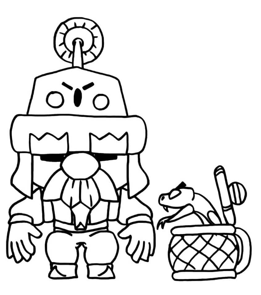 Desenho de Gale Brawl Stars para Colorir e Imprimir Grátis