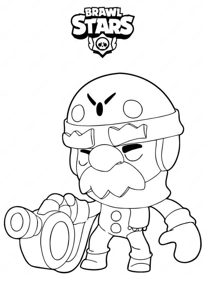 Desenho de Gale Brawl Stars para Colorir e Pintar com Tinta Guache