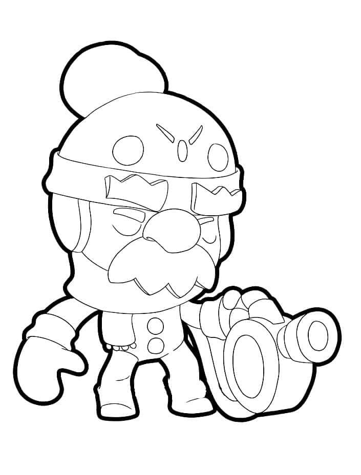 Desenho de Gale Brawl Stars para Colorir Usando Giz de Cera