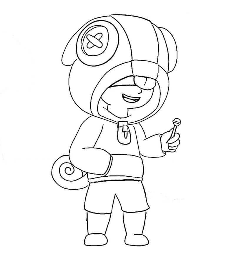 Desenho de Leon Brawl Stars para Colorir e Imprimir Pdf