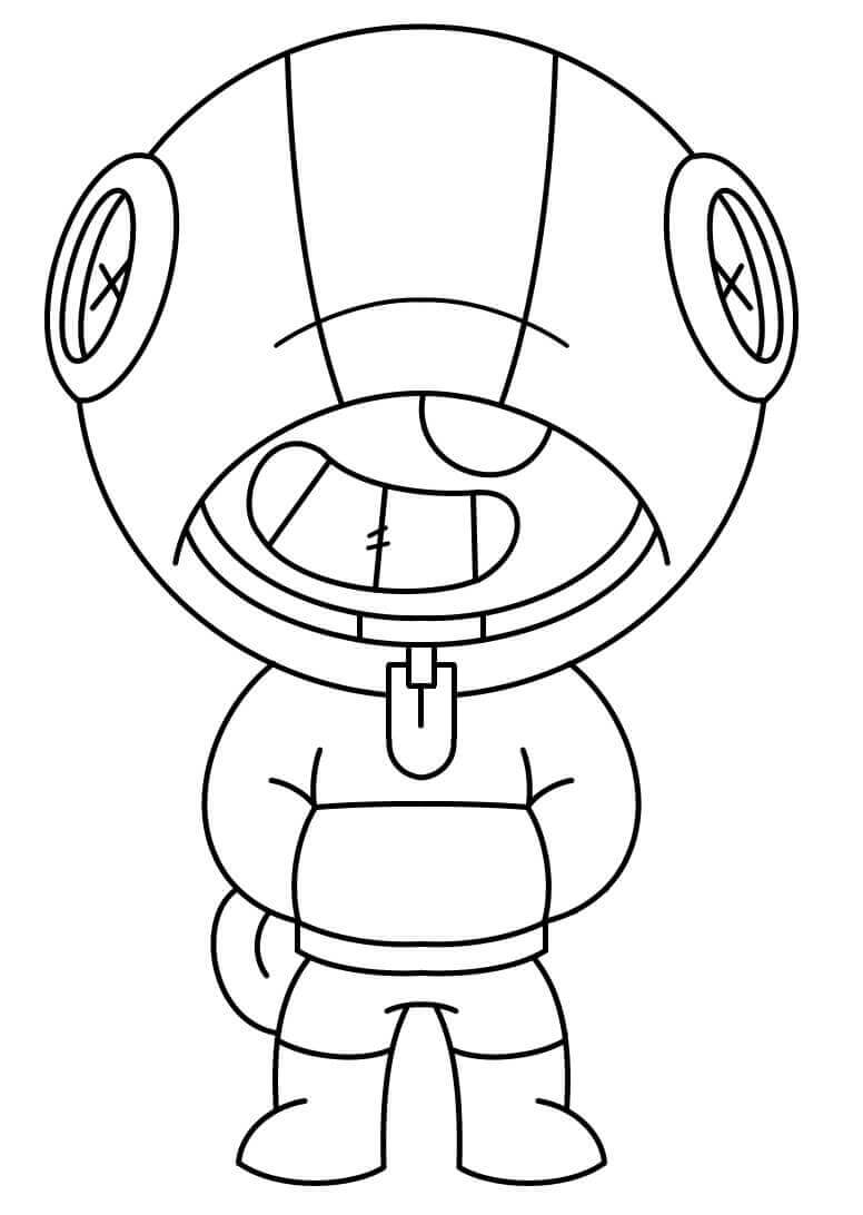 Desenho de Leon Brawl Stars para Colorir e Pintar com Tinta Guache