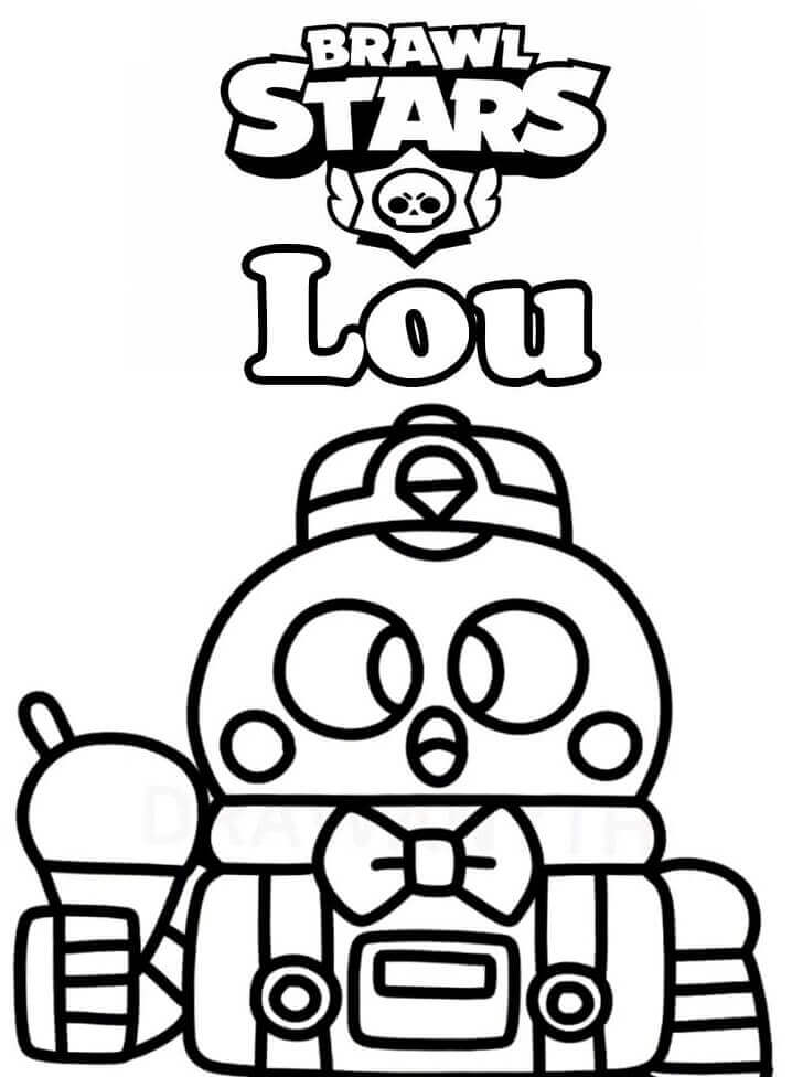 Desenho de Lou Brawl Stars para Colorir com Lápis de Cor