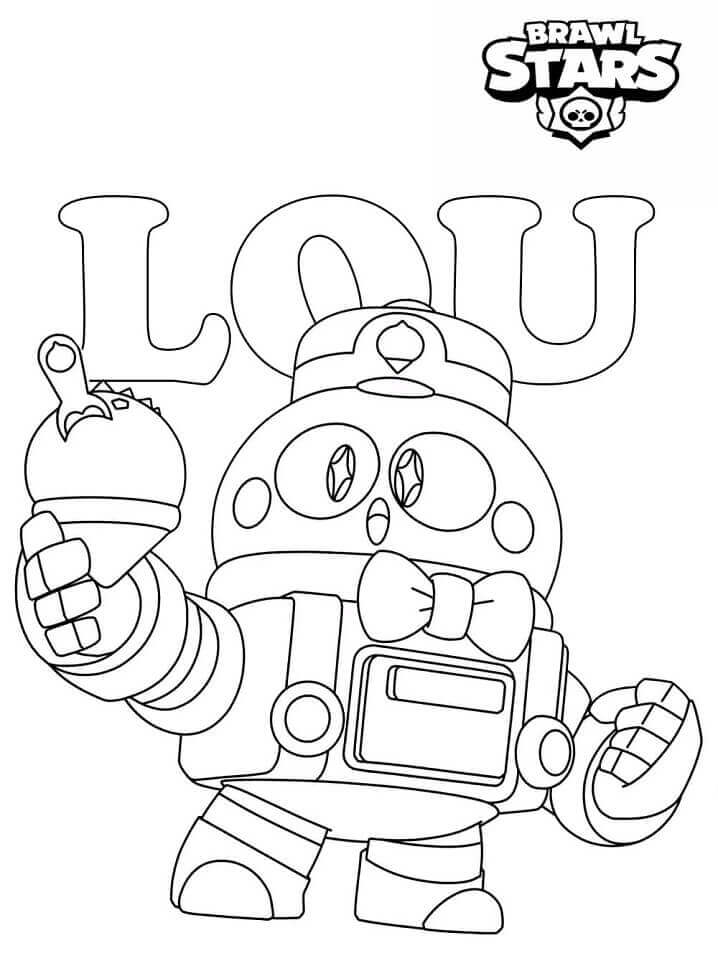 Desenho de Lou Brawl Stars para Colorir e Imprimir Pdf