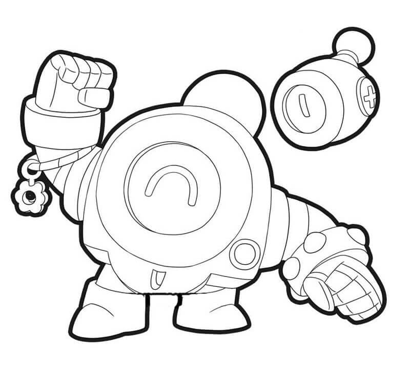 Desenho de Nani Brawl Stars para Colorir Usando Giz de Cera