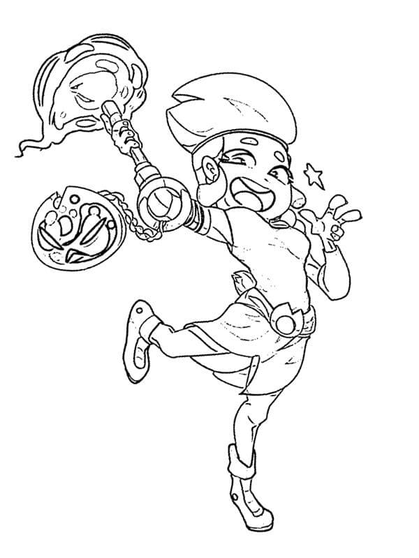 Desenho Grátis de Amber Brawl Stars 7 para Colorir