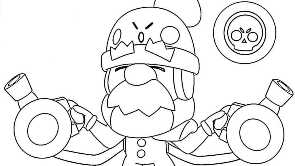 Desenho Imprimivel de Gale Brawl Stars para Colorir