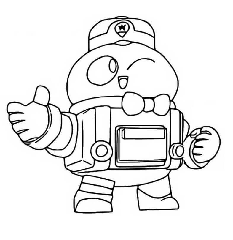 Desenho Imprimivel de Lou Brawl Stars para Colorir