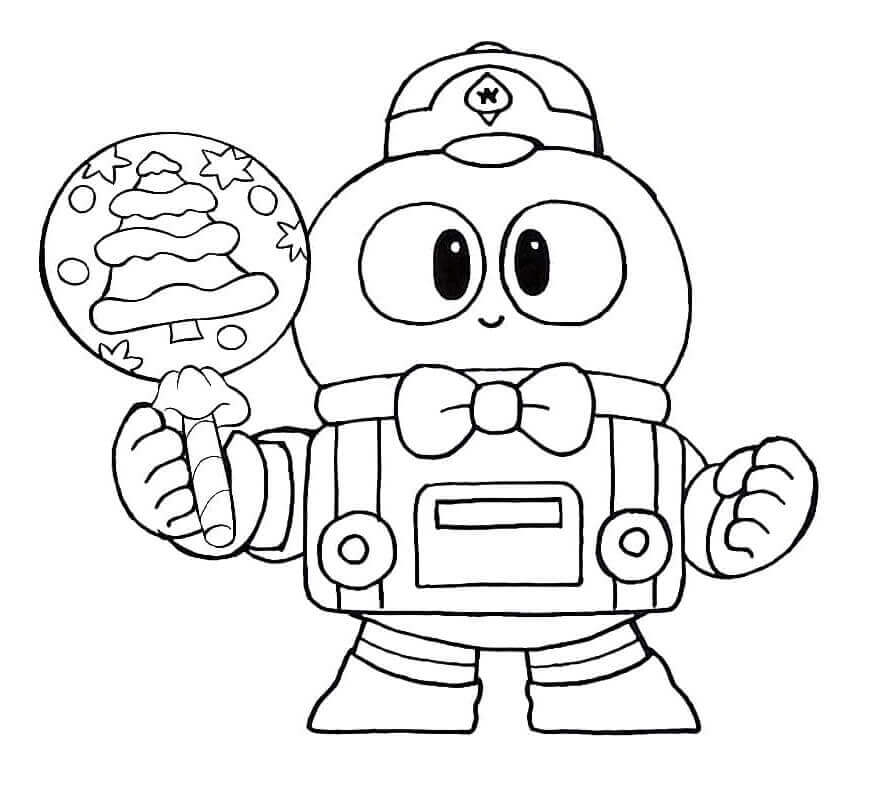 Desenho Lou Brawl Stars para Colorir