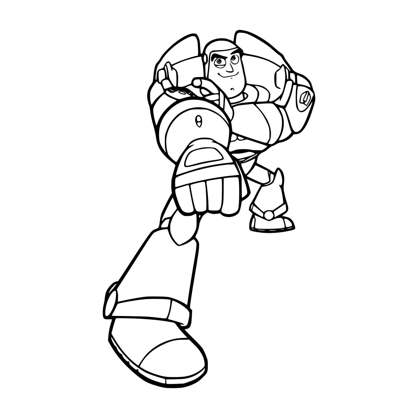 Desenho de Buzz Lightyear Atirando Lasers para Colorir