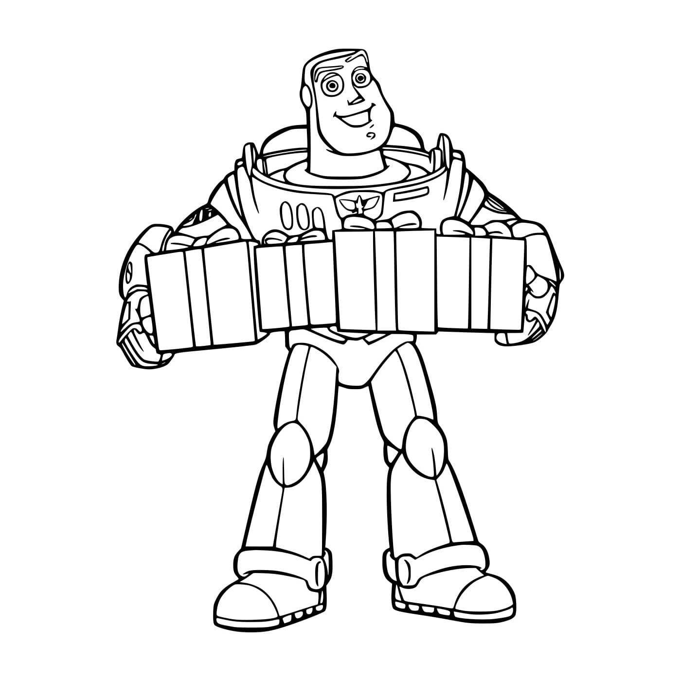 Desenho de Buzz Lightyear Segurá Presentes para Colorir