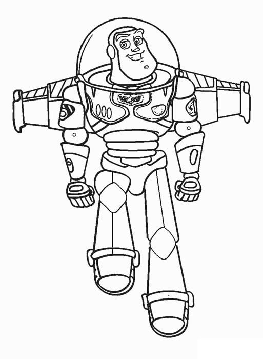 Desenho de Buzz Lightyear com Asas para Colorir e Imprimir