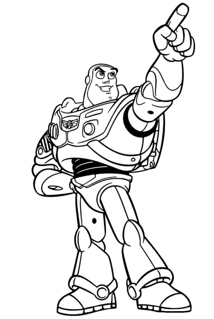 Desenho de Buzz Lightyear para Colorir Usando Giz de Cera