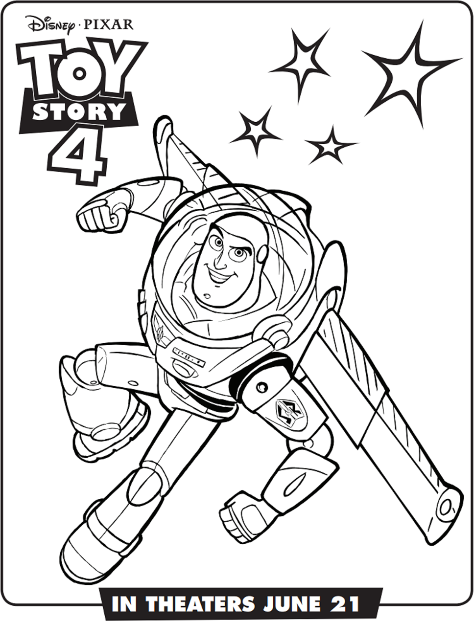 Desenho do Buzz Lightyear em Toy Story 4 para Colorir