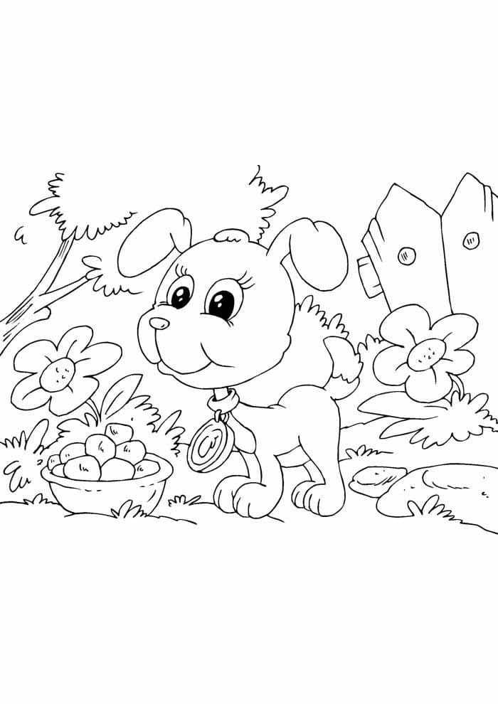 Desenho de Cachorrinho Fofo para Colorir