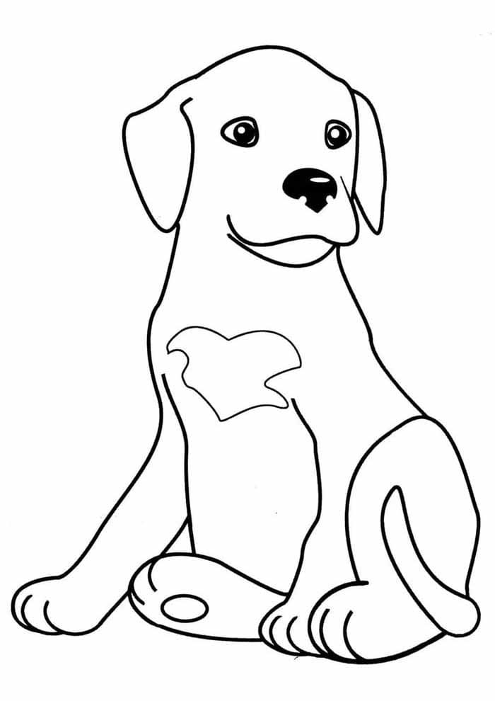 Desenho de Cachorro Adorável para Colorir