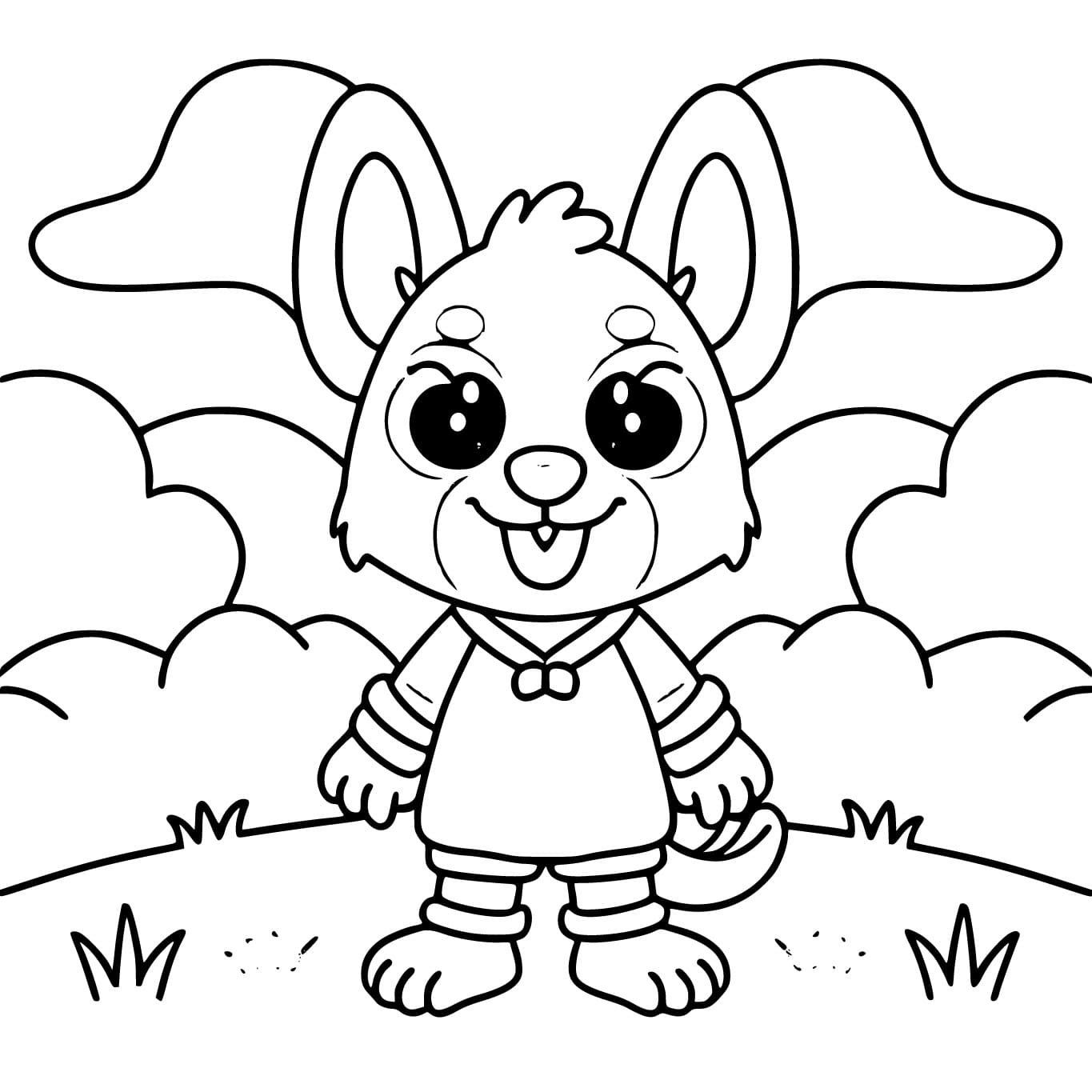 Desenho de Cachorro Animado para Colorir