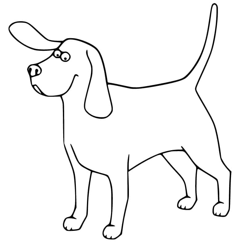 Desenho de Cachorro Beagle para Colorir