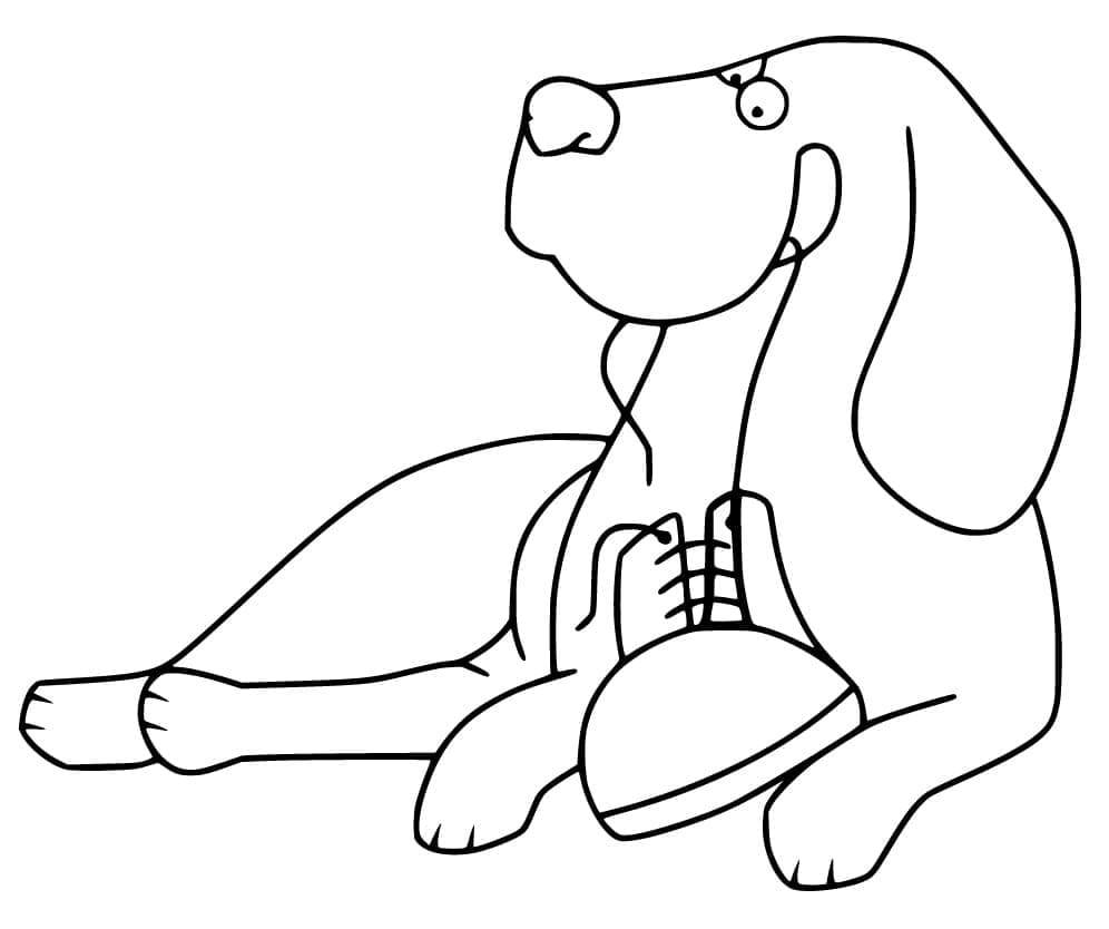 Desenho de Cachorro Beagle Sorridente para Colorir