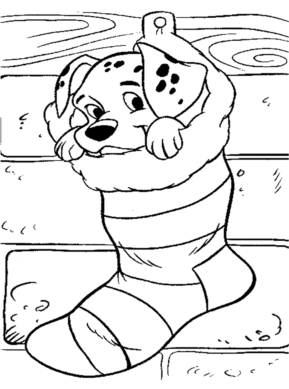 Desenho de Cachorro com Osso para Colorir e Imprimir