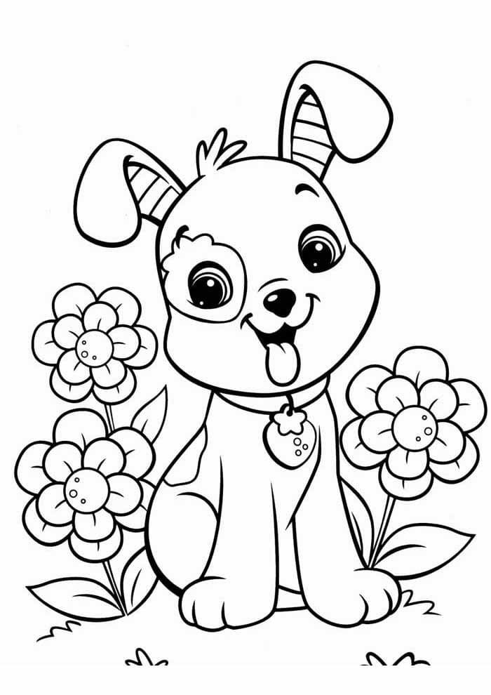 Desenho de Cachorro de Desenho Animado para Colorir
