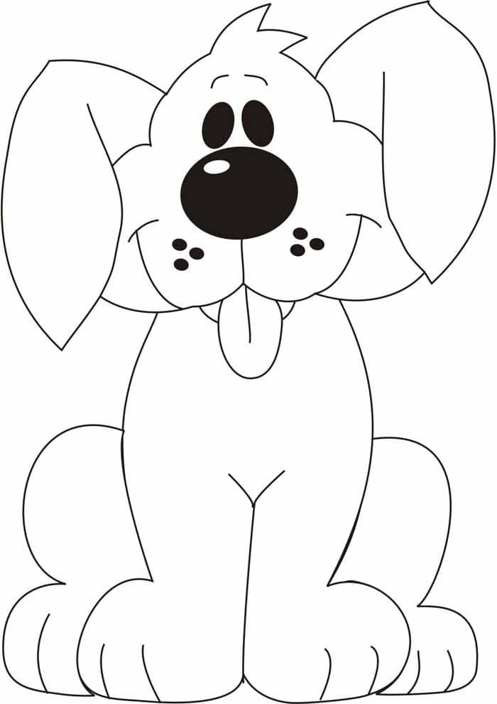 Desenho de Cachorro Feliz para Colorir