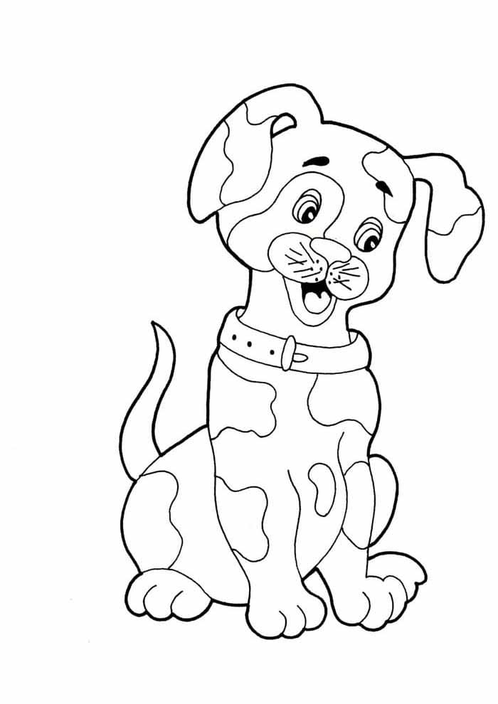 Desenho de Cachorro Grátis para Colorir