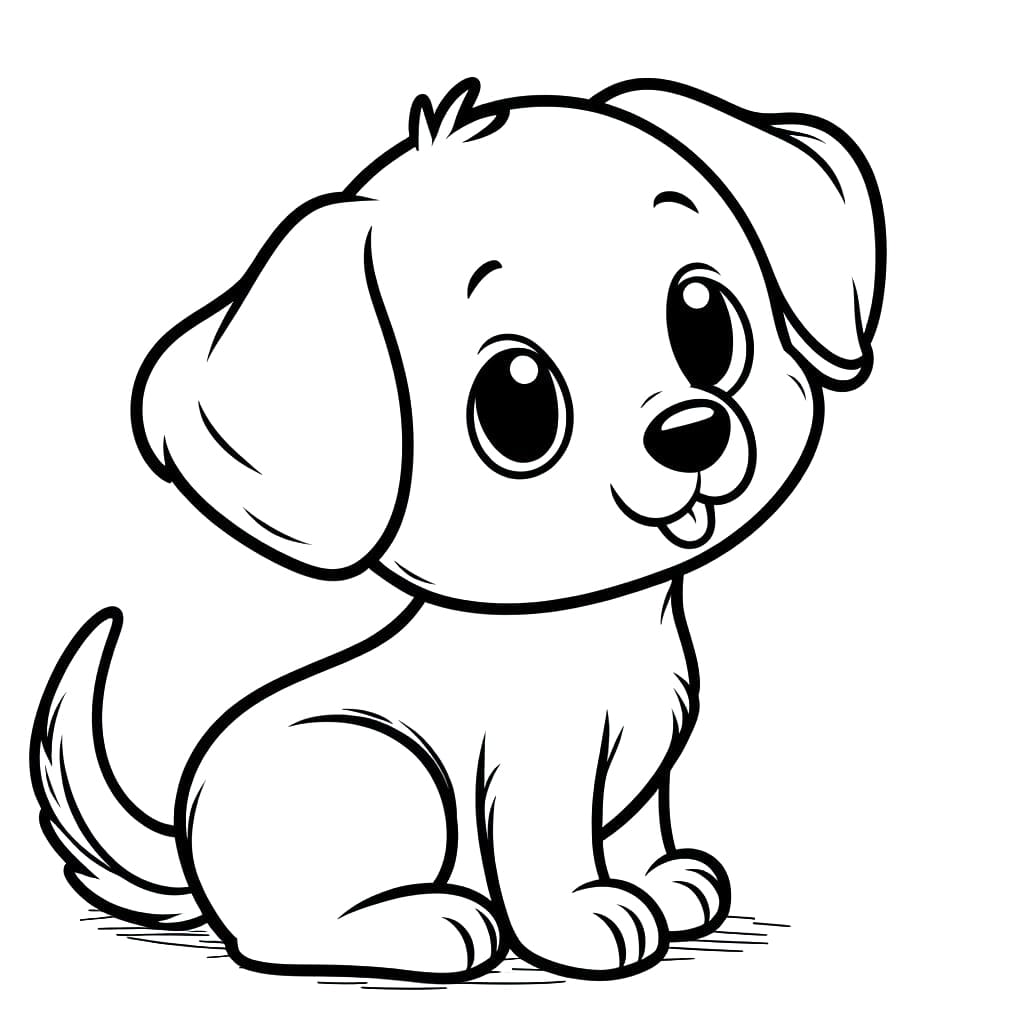Desenho de Cachorro Grátis para Crianças para Colorir