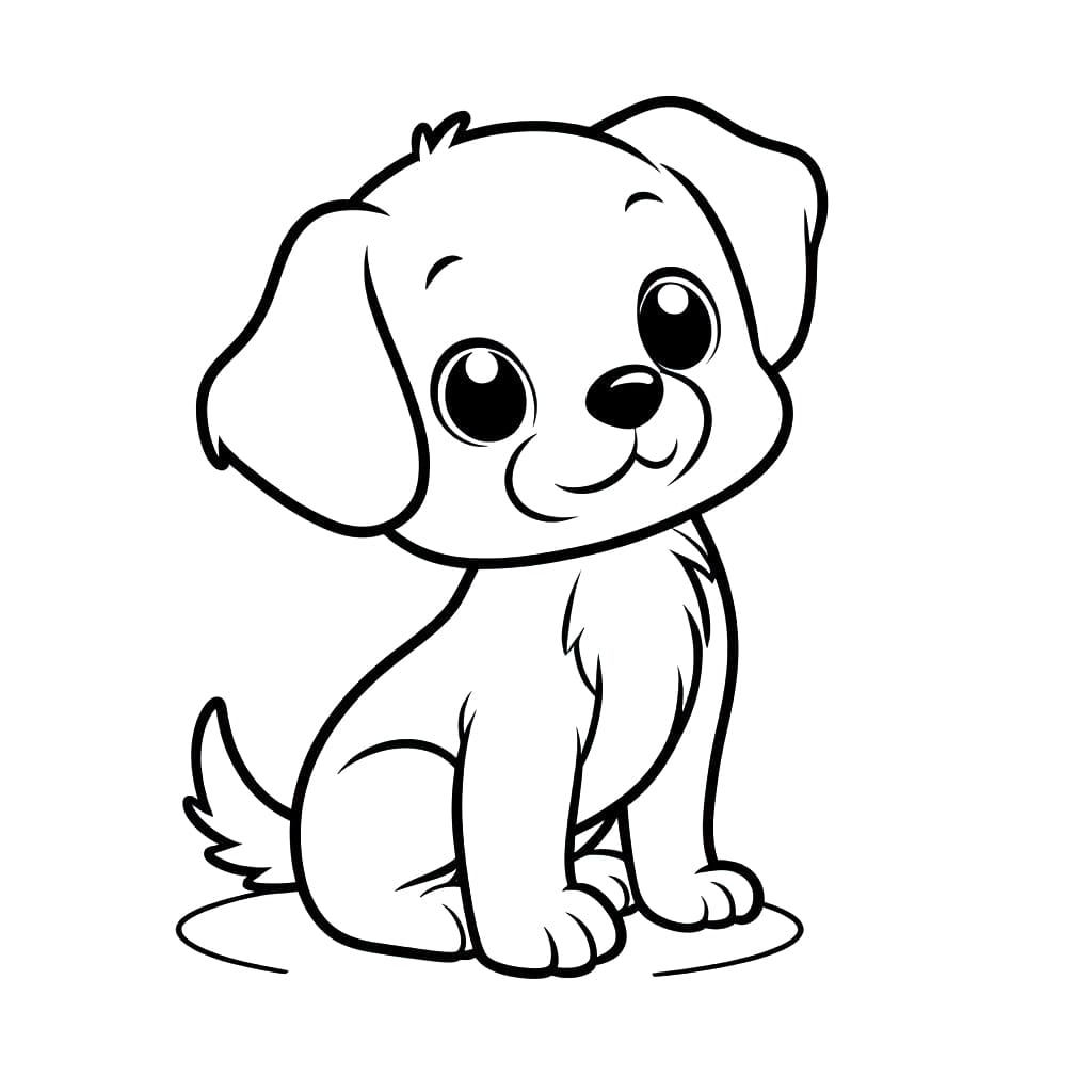 Desenho de Cachorro para Crianças para Colorir