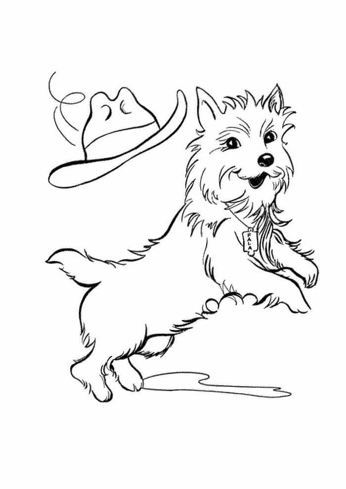 Desenho de Cão Alegre para Colorir