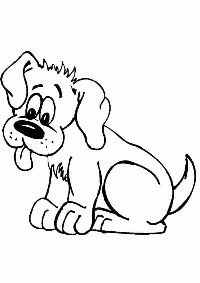 Desenho de Cão Curioso para Colorir