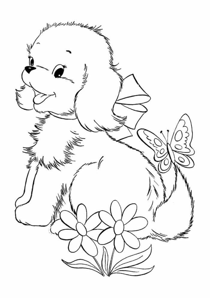 Desenho de Linda Cadela para Colorir