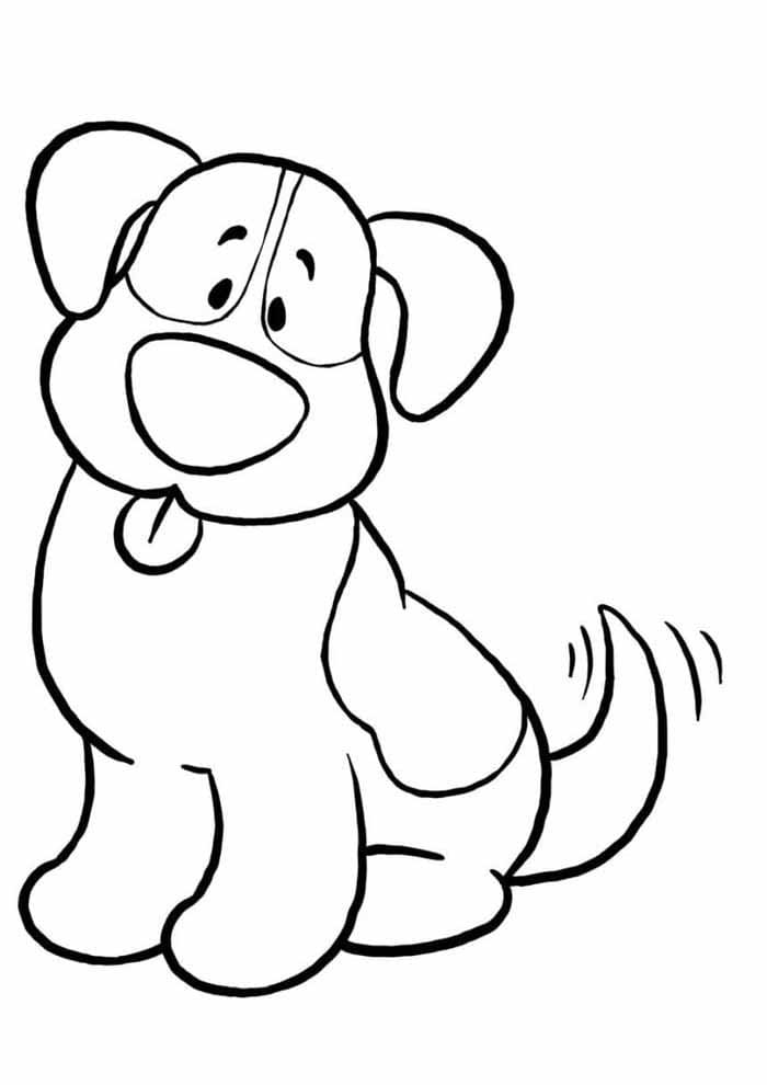 Desenho de um Cachorro Feliz para Colorir