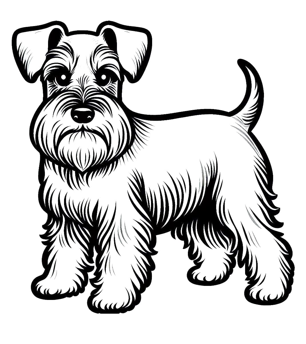 Desenho de um Cachorro Schnauzer para Colorir