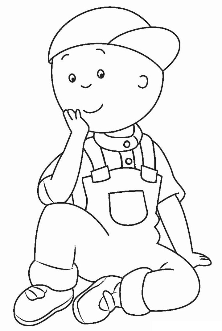 Desenho de Caillou para Imprimir e Colorir com Lápis de Cor